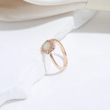 14K Rolled Gold Lake Green AAA Zircon Crystal Classic Trendy Fashion Rings For Women