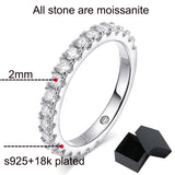 Luxury 18KGP 0.6-4.2CT VVS1 D Colour Moissanite Diamonds 925 Silver Wedding Ring