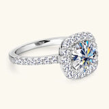 Super 8mm 2ct Moissanite Certified 925 Sterling Silver Engagement Halo Rings For Women - Wedding Party Jewelry Gift