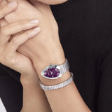 Snake Shape Design Steel Stainless Diamond Bracelet Ladies Quartz Wristwatch