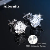 New Silver Moissanite Diamond Studs Earrings Pass Diamond Tester For Men Women