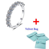 10 Stones 1ct Half Eternity Moissanite Diamonds Engagement Wedding Rings Sterling Silver Stackable Ring for Women