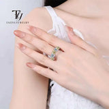 Classic 5 Stones 18KGP 3.6CT Round Moissanite Rings For Women Sparkling Wedding Engagement Sterling Silver Jewellery