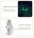 New Original Luxury Women Watch Waterproof Calendar Luminous Stainless Steel Elegant Fashion Quartz Wristwatches