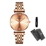 Elegant Fashion Green Malachite Dial Casual Ladies Watches - Stainless Steel Strap Waterproof Quartz Wristwatches