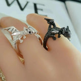 New Funny Black Dragon Adjustable Rings For Women and Girls -  Young Girl Luxury Designer Jewellery Trendy Rings