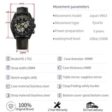 Popular Top Luxury Brand New Moon Skeleton Sport Chronograph AR Sapphire Quartz Men's Watches - The Jewellery Supermarket