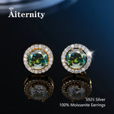 S925 Silver Platinum And Gold Plating Moissanite Stud Earrings Women Fine Jewellery