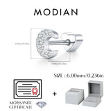 Multi -Styles 925 Silver Geometric Moissanite Heart Screw Stud Helix Earrings