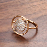 AAA Zircon Diamonds Full Paved 14K Filled Gold Unique Luxury Design Ring