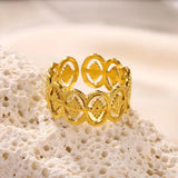 New In Stainless Steel 14K Gold Colour Rings For Women and Girls - Ideal Trendy Fashion Rings, Ideal Gifts - The Jewellery Supermarket