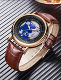 New Arrival Blue Planet Creative Earth Fashion Quartz Wristwatches -  Leather Sport Luminous Dial Mens Watches - The Jewellery Supermarket