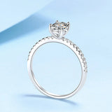 1ct, 2ct Oval Cut VVS1 D Colour Moissanite Diamond 18KGP 925 Sterling Silver Ring