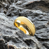Sandblasted Gold Tone 6/8mm  Engagement Wedding Tungsten Ring for Men Women