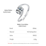 Unique Delicate Oval AAAA Lab Created Diamond 925 Sterling Silver Line Rings