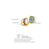 18K Gold Plated Exquisite Natural Stone Open Adjustable Glossy Popular Ring