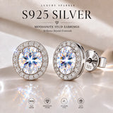 Selection of 0.5~2.0ct 925 Silver Moissanite Earrings Certificated Fine Jewellery