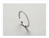 Top Quality Classic Sterling Silver Simple Stackable AAAA Lab Created Diamonds Ring