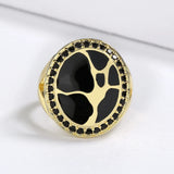 Sparkling Black Spinel Antique Look Hand Made Enamel 925 Silver Oriental Rings