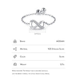 Silver AAAA Simulated Diamonds Trendy Infinite Love Symbol Chain Ring For Women - Original Fine Jewellery - The Jewellery Supermarket