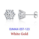 Premium 0.2-3ct Moissanite Diamonds Sterling Silver Unisex Stud Earrings