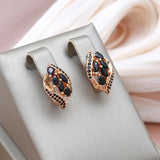 New Arrival Black AAA Zircon Crystals Full Paved Earrings For Women Luxury 14K Filled Rose Gold Daily Jewellery