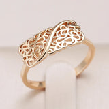 Latest Fashion Rolled 14K Rose Gold Boho Fashion Ethnic Flower Ring for Women - Elegant Vintage Daily Jewellery