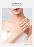 Unique Geometric Square Silver Minimalist AAAA Lab Created Diamond Stackable Ring