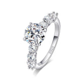 7 Stones 3.2 Carat VVS1 D Colourl Moissanite Wedding S925 Sterling Silver Ring