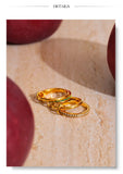 18K Gold Plated White Green AAA Zirconia Diamonds 4 Layered Stacked Ring Popular Jewellery