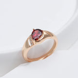 14K Gold Filled Pear Cut Red AAA Zircon Crystals Elegant Party Fine Rings For Women