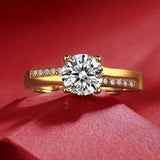 925 Silver Classic Simple, Versatile Moissanite Diamond Solitaire Wedding Engagement Ring for women - Fine Jewellery