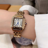 Luxury Fashion Roman Chassis Hand Waterproof Fashion Steel Strap Square Chic Quartz Watch for Ladies