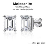 Superb Rectangle Cut 5*7mm 1 Carat D Colour Moissanite Diamonds Earrings - Sterling Silver for Women Fine Jewellery - The Jewellery Supermarket