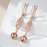 14 Karat Gold Filled Fashion Hollow Ball Flower Ethnic Bride Dangle Earrings