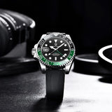 New LUXURY DESIGN Top Mechanical Automatic Watch Sports Rubber Diver Series Watch Luminous Date Display Wristwatches
