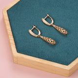 14 Karat Gold Filled AAA Zircon Diamonds Glossy Weaving Ethnic Dangle Earrings for Women