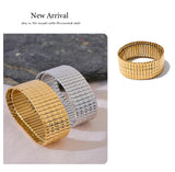 New Trendy Stainless Steel Elastic Metal Wide Bracelet Bangle Gold Silver Colour High Quality Jewellery - The Jewellery Supermarket