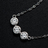 Luxury Round Bubble Moissanite Diamonds Pendant Necklace Bracelet Hoop Earrings 925 Sterling Silver Jewellery Set - The Jewellery Supermarket