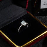 Excellent 1-4carat Radiant Cut VVS1 D Colour Moissanite Silver Engagement Ring
