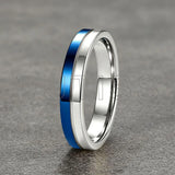 Fashion 4mm Two Tone Tungsten Carbide Wedding Egagement Rings For Men and Women