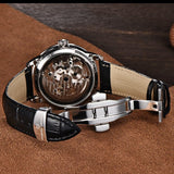 New Famous Brand Men Luxury Automatic Mechanical Skeleton Style Stainless Steel Waterproof Sports Leather Watch - The Jewellery Supermarket