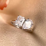 New Design 2-5 Carat Pear and Emerald Cut VVS1 D Colour Moissanite Diamonds Ring