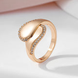 Splendid 14K Rolled Rose Gold Vintage Pave Setting Style Glossy AAA Zircon Diamonds Ring - Fine Jewellery