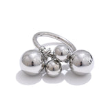 18K Gold Plated Stainless Steel Beads Ball Handmade Ring Trendy Charm Jewellery