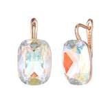 14K Rolled Gold Big Colourful AAA Zircon Crystal High Quality Dangle Earrings