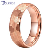Multi-Faceted Hammered Brushed Finish 4/6/8MM Men Women Tungsten Wedding Rings