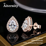 Selection of 0.5-2ct Cut 3EX D VVS1 Moissanite Diamonds Silver Stud Earrings