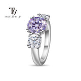 Elegant Multicolour 3CT+1*2CT D Colour Moissanite Diamonds Classic Rings Silver Fine Jewellery Women's Luxury Rings