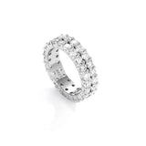 Fabulous Two/Three Row VVS1 Full Moissanite Diamonds Rings for Women Sterling Silver Wedding Anniversary Jewellery
